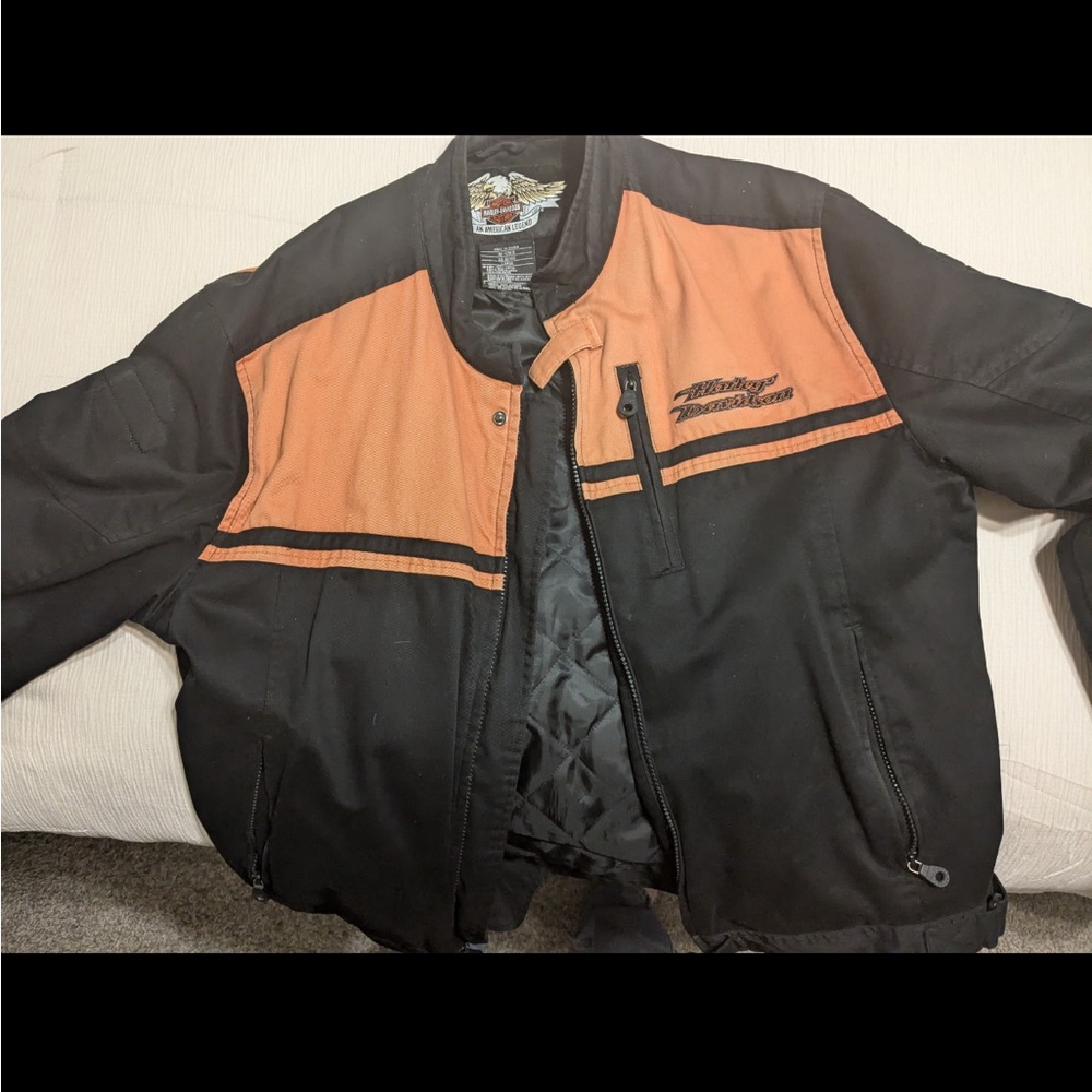 Harley-Davidson Men's Black and Orange Performance Jacket